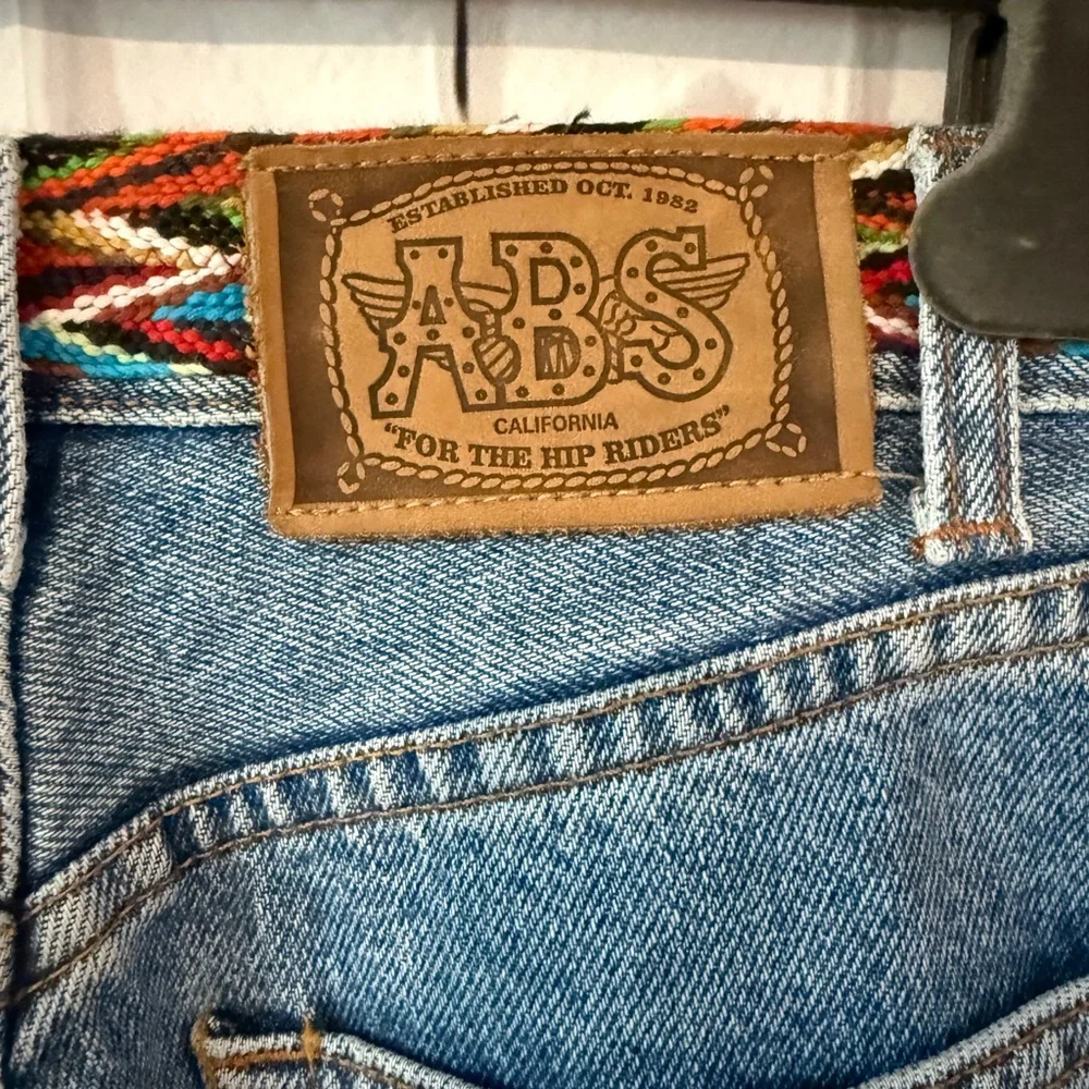 Rare Multicolor Trim Cropped Jeans ASO Buffy Summers BtVS High Rise Vintage - Picture 7 of 11